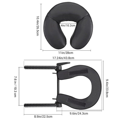 Universal Massage Table Face Cradle & Cushion, Adjustable Massage Bed Headrest & Face Pillow Support