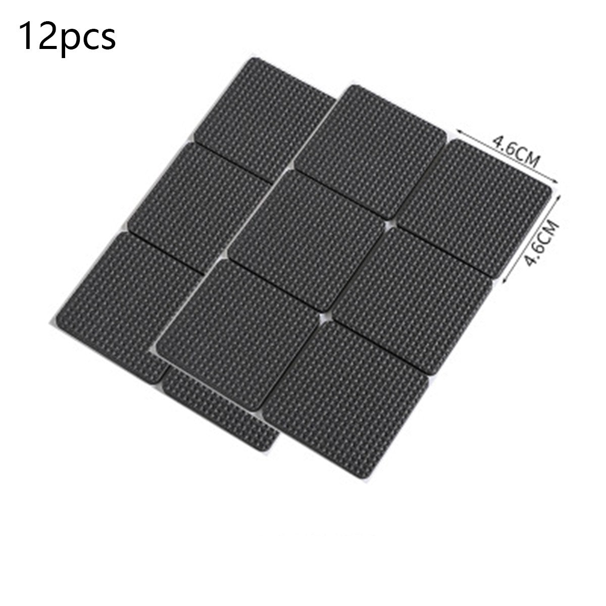 12 pcs Heavy Duty Anti-Slip Furniture Pads – Self-Adhesive Square Rubber Floor Protectors
