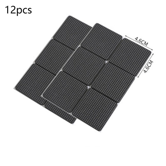 12 pcs Heavy Duty Anti-Slip Furniture Pads – Self-Adhesive Square Rubber Floor Protectors
