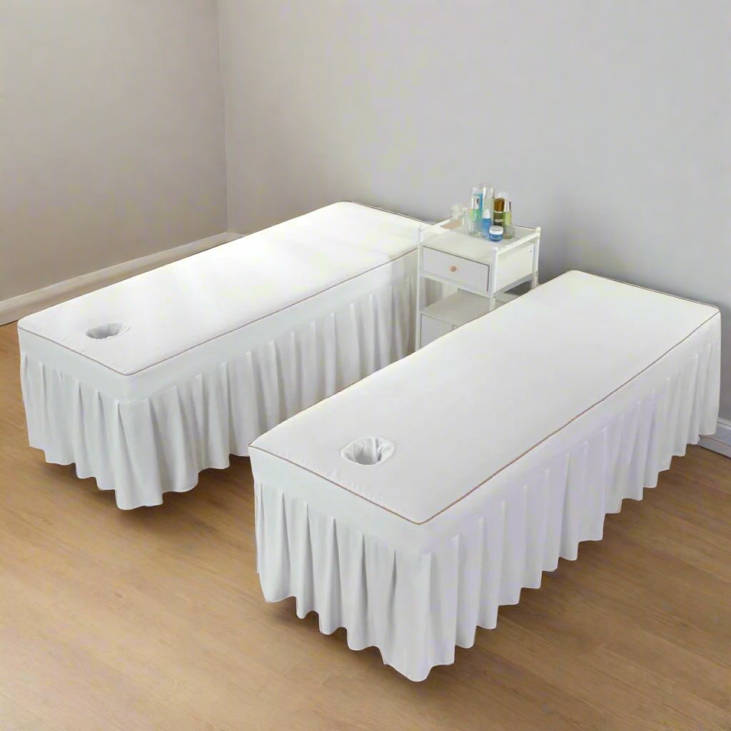 Premium Fitted Sheet with Skirt Massage Table Cover