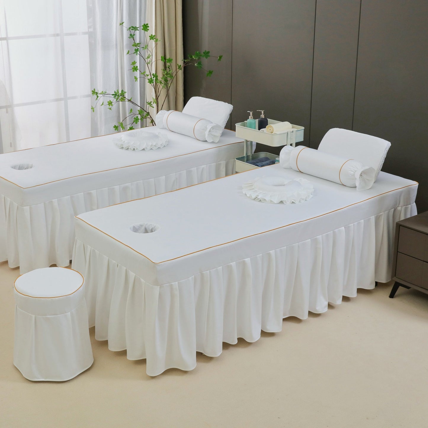 Premium Fitted Sheet with Skirt Massage Table Cover